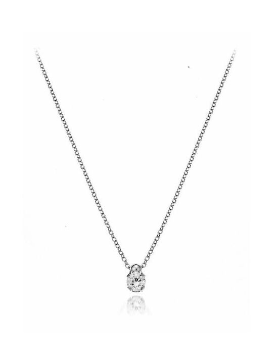 Paraxenies Necklace from White Gold 14K with Zircon