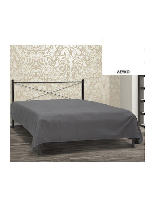 Hermes Double Metal Bed White for Mattress 140x...