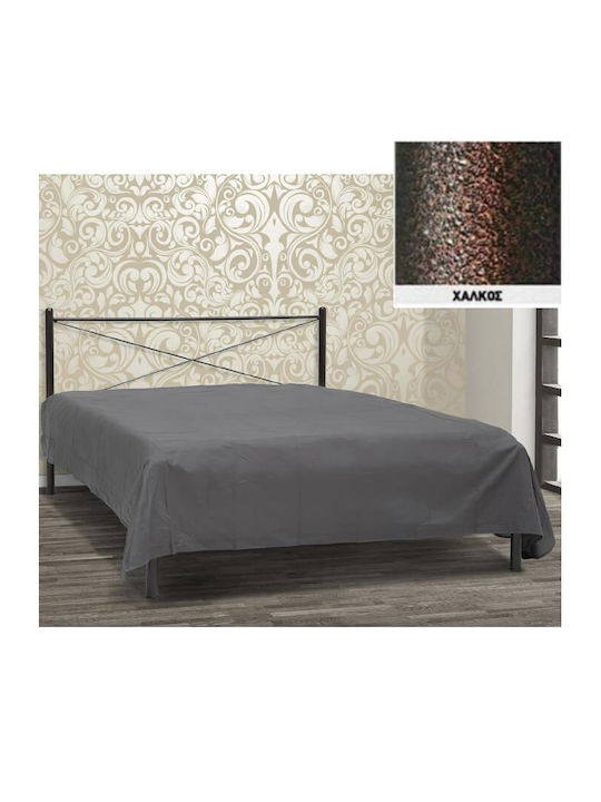 Hermes Double Metal Copper Bed for Mattress 140...