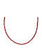 JT Gold Plated Steel Necklace Red