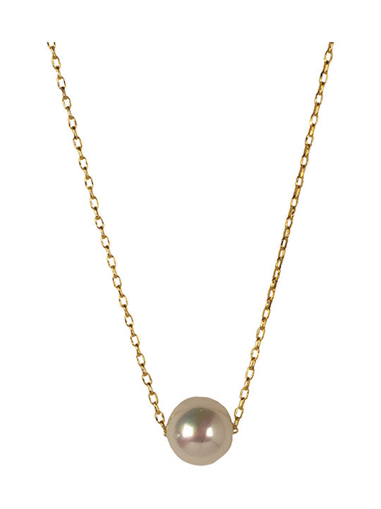 Necklace from Gold Plated Silver with Pearls