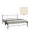 Χαμόγελο Single Metal Bed in Ecru for Mattress 90x200cm