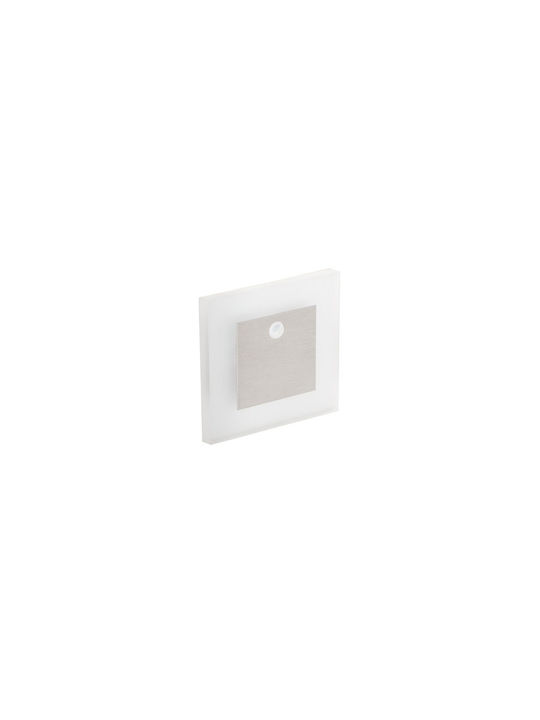 Kanlux Square Metallic Recessed Spot with Integrated LED and Warm White Light Silver 1pcs