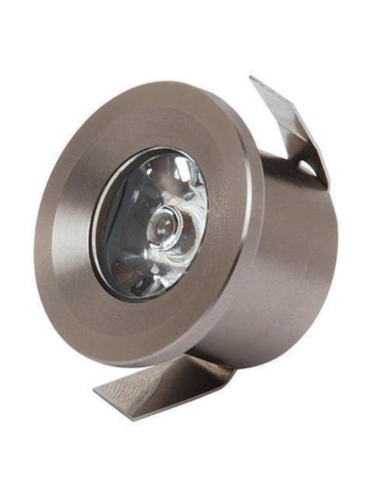 Horoz Electric Rotund Metalic Spot Încorporat cu LED Integrat și Lumină Alb Natural Argintiu 1buc