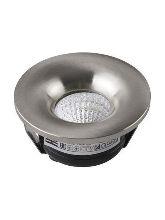 Horoz Electric Round Metallic Recessed Spot with Integrated LED and Natural White Light Silver 1pcs