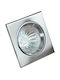 Horoz Electric Square Metallic Recessed Spot with Socket GU10 Silver 1pcs