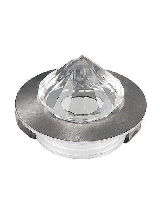 Horoz Electric Round Metallic Recessed Spot with Integrated LED and Natural White Light Silver 1pcs