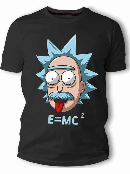 Frisky einstein emc Tricou Rick și Morty Negru