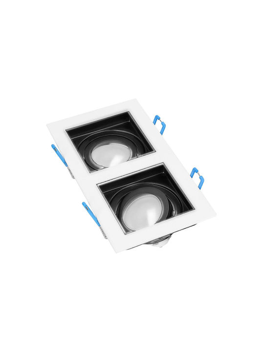 Orno Square Plastic Recessed Spot with Integrated LED and Cool White Light Black 1pcs