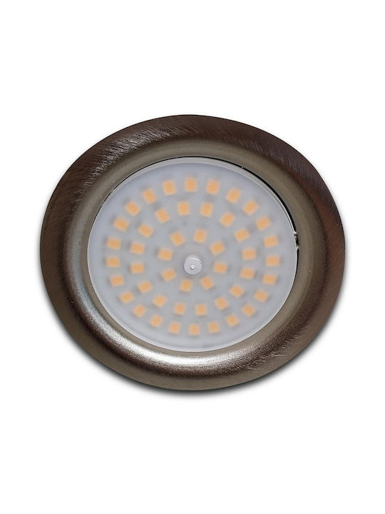 Arapidis Round Metallic Recessed Spot with Integrated LED and Warm White Light Silver 1pcs