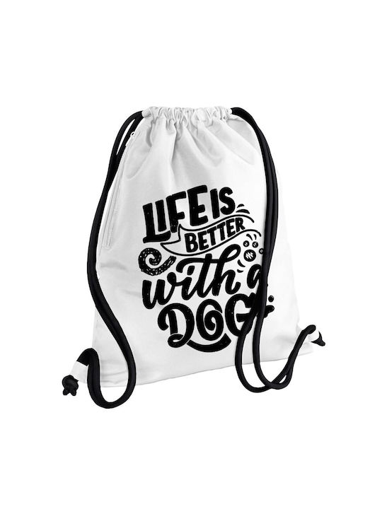 Koupakoupa Life Is Better With A Dog Gym Backpack White