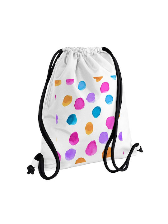 Koupakoupa Watercolor Dots Gym Backpack White