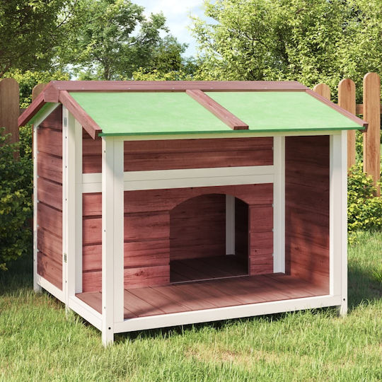 vidaXL Къщичка за Куче Дървени За Външно Ползване Кафяв 96x87x80.5см