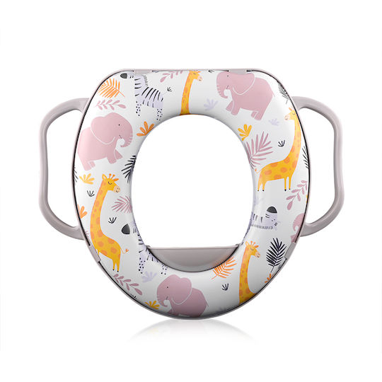 Lorelli Toddler Toilet Seat Animals with Handles and Gray Cushion