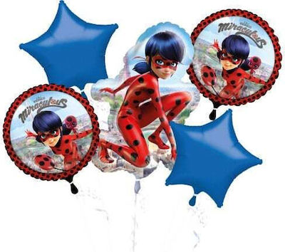 Set of 5 Balloons Foil Birthday-Celebration Round