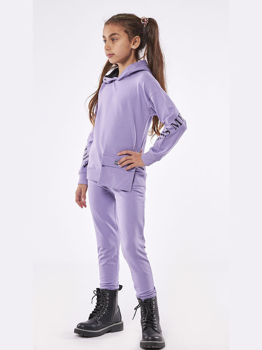 Εβίτα Kids Sweatpants Set Lilac 2pcs