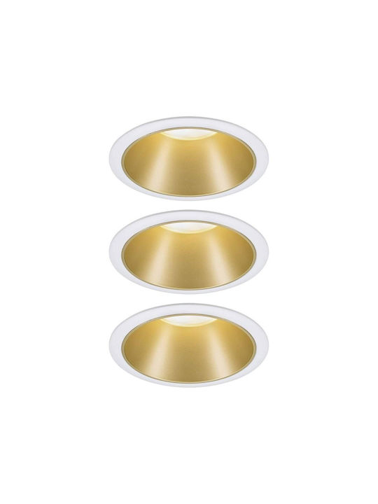 Paulmann Rund Metallisch Einbau Spot mit integriertem LED und Warmweißes Licht Gold 1Stück