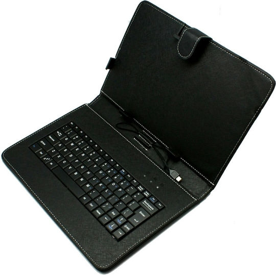 Micro USB Flip Cover With Keyboard In English US Black (Universal 8")