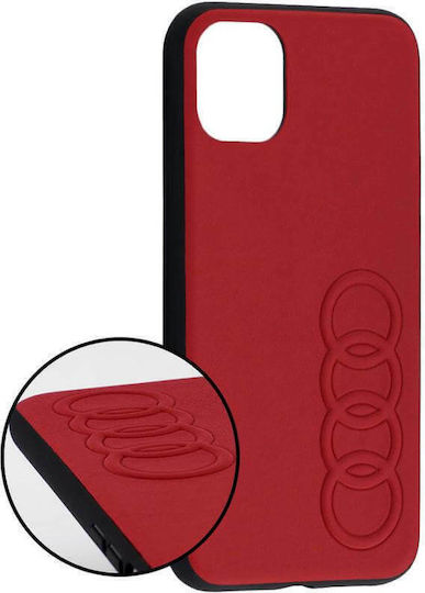 Audi Back Cover Δερμάτινο Κόκκινο (iPhone 11 Pro Max)