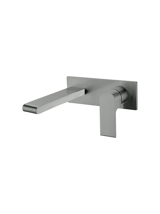 Sparke Lume 04 Gun Metal Built-in Mixer & Spout Set for for Bathroom Sink 1 Exit Gray
