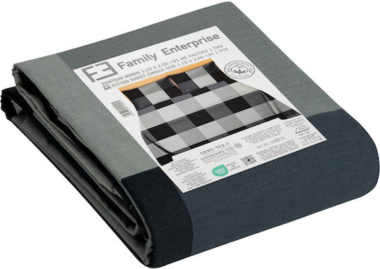 Family Enterprise Sheet for Single Bed with Elastic 110x200+35cm. Gray
