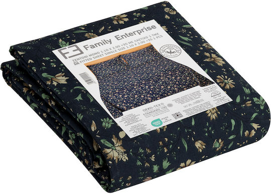 Family Enterprise Bettlaken für Einzelbett mit Gummiband 110x200+35cm. Blau