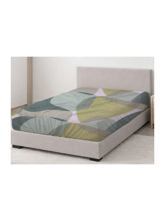 Family Enterprise Sheet for Single Bed with Elastic 110x200+35cm. Green