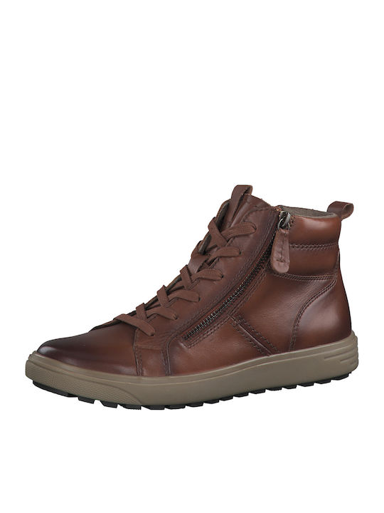 Jana Leder Stiefeletten Damen Tabac Braun