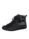 Leder Stiefeletten Damen Schwarz