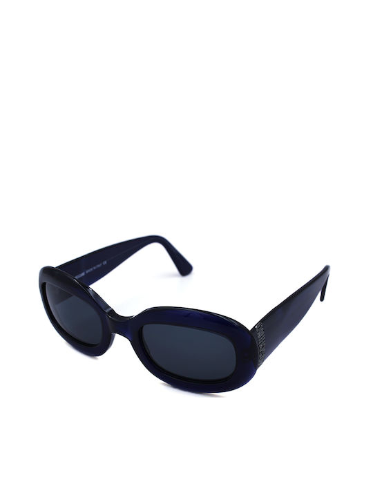 Moschino Women's Sunglasses with Blue Plastic Frame and Black Lens M3528S 1816