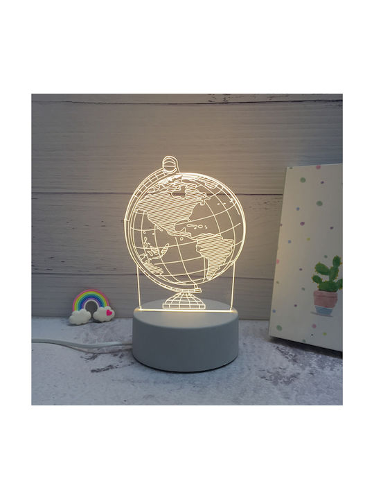 Decorativă Lampă Iluzie 3D LED Alb