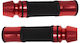 Motorcycle Grips with Handlebar Counterweights in Red Colour
