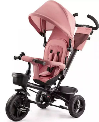 Kinderkraft Aveo New Kids Tricycle Foldable, Convertible, With Push Handle & Sunshade for 9+ Months Pink