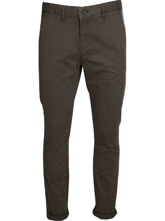 Trousers Chino Elastic in Loose Fit Brown