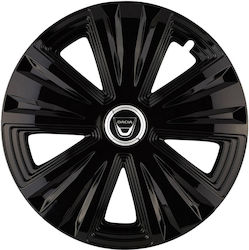 Jestic Автомобилни Чаши 15" с Марка Dacia Черни 4 Бройки
