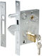 Recessed Lock with Cylinder and Center 60mm Silver