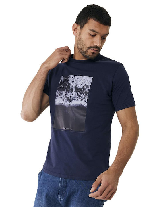 Mexx T-shirt Bărbătesc cu Mânecă Scurtă Albastru marin