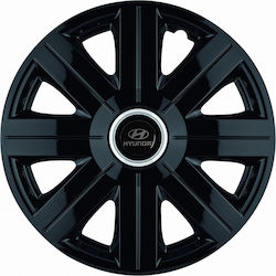 Jestic Τάσια 14" με Σήμα Hyundai 4τμχ Μαύρο 004-07955