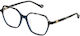 Yalea Frauen Acetat Brillengestell Blau VYA021V 01KM
