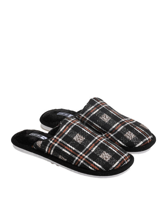 Issue Fashion Men's Printed Slippers Black