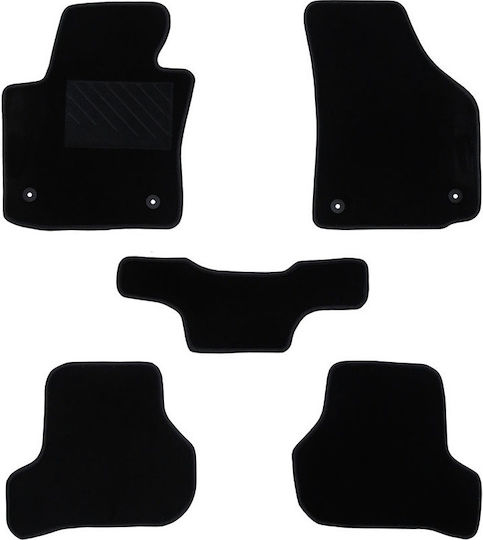 Autopataki Set of Front and Rear Mats 5pcs for Seat Leon 2005-2012 Black