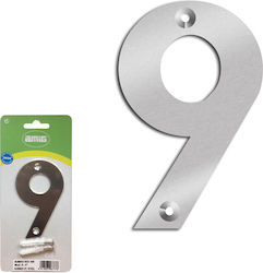 Amig Πινακίδα με Αριθμό 9 σε Ασημί Χρώμα 10cm 27887 Amig Πινακίδα με Αριθμό 9 σε Ασημί Χρώμα 10cm 27887