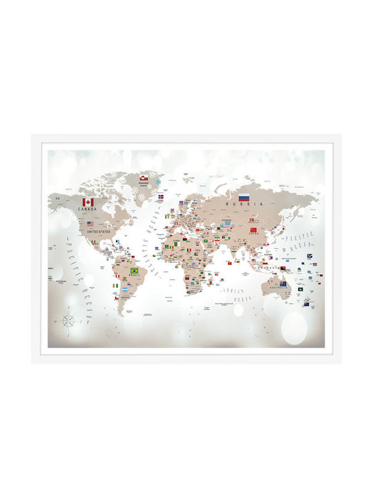 Walls Kids Wall Art World Map Flags with White ...