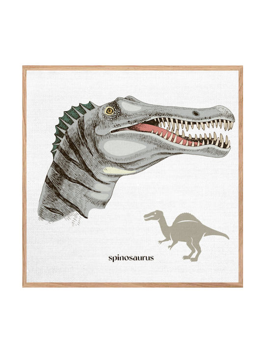 Walls Kids Wall Art Framed Spinosaurus on Canvas 20x20cm