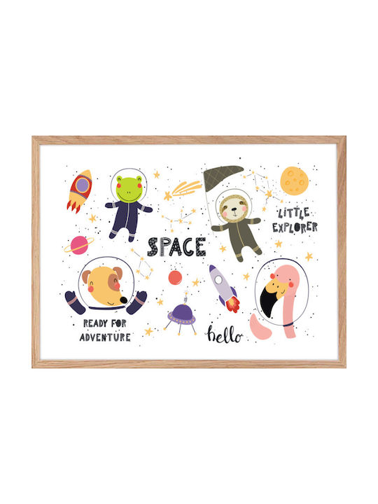 Walls Детска Рамка Animals In Space от Дърво 20x15см