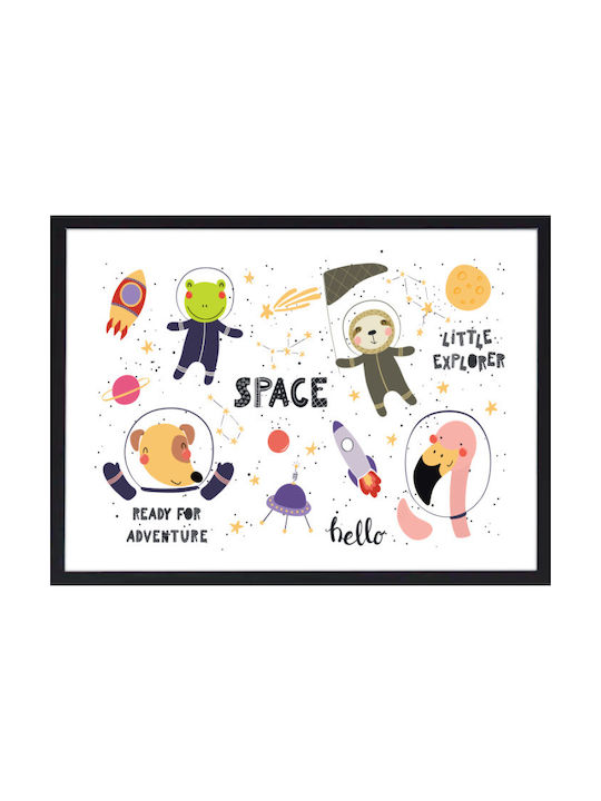 Walls Детско Рамка Animals In Space с Черна Рам...