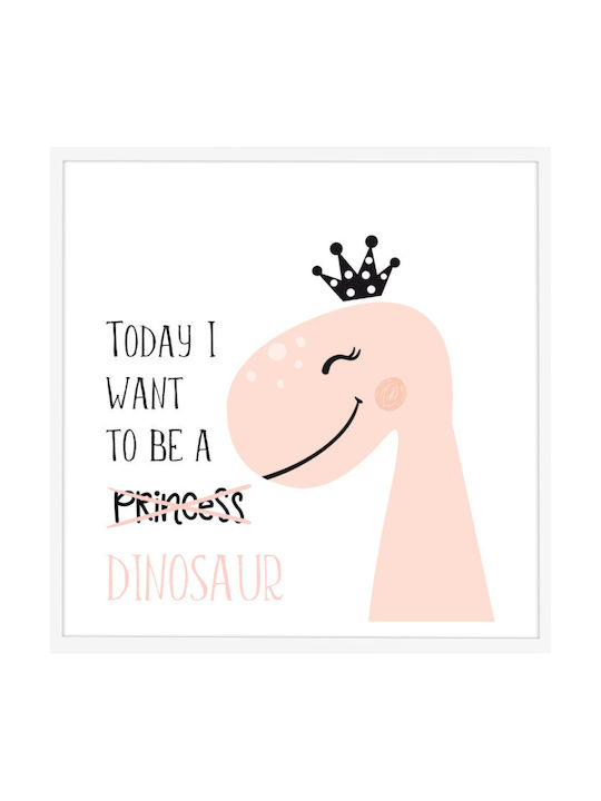 Walls Kids Wall Art Dinosaur Crown with White Frame 30x30cm