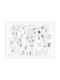 Walls Kids Wall Art Gray Map Animals with White Frame from Wood 20x15cm