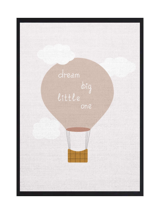 Walls Kids Wall Art Hot Air Balloon with Black Frame on Canvas 40x50cm