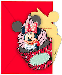 Invitations & Envelopes 6pcs Minnie Cafe (082676)